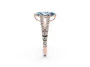 Marquise Graduated Split Shank Engagement Ring Setting for a Fancy Blue Lab-Grown Diamond | Rose Gold