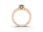 Fancy Green Marquise Cut Diamond Wide Channel Set Band Ring Set in Rose gold with Bezel Setting