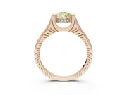 Pear-Shaped Vintage Cathedral Engagement Ring Setting for a Fancy Yellow Lab-Grown Diamond | Carved Band | Rose Gold