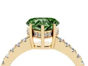 Heart-Shaped Engagement Ring Setting for a Fancy Green Lab-Grown Diamond | Yellow Gold - Design NV-24649