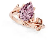 Pear-Shaped Twisted Bypass Engagement Ring Setting for a Fancy Pink Lab-Grown Diamond | Rose Gold