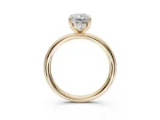 Radiant Cut Hidden Halo Engagement Ring Setting | Thin Plain Band | Yellow Gold