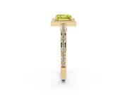 Princess Cut Sectioned Halo Engagement Ring Setting for a Fancy Yellow Lab-Grown Diamond | Yellow Gold
