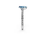 Pear-Shaped Pave Engagement Ring Setting for a Fancy Blue Lab-Grown Diamond | Shared Prong Band | Sterling Silver