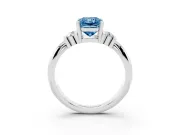 Radiant Cut Bar-Set Engagement Ring Setting for a Fancy Blue Lab-Grown Diamond | Platinum