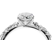 Marquise Solitaire Engagement Ring Setting | Graduated Scattered Accents | Sterling Silver