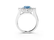 Round Engagement Ring Setting for a Fancy Blue Lab-Grown Diamond | Platinum - Design NV-24790