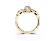 Marquise Bypass Solitaire Engagement Ring Setting for a Fancy Pink Lab-Grown Diamond | Pavé Strands | Yellow Gold