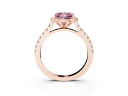 Princess Cut Floral Petal Engagement Ring Setting for a Fancy Pink Lab-Grown Diamond | Petal Accents | Rose Gold