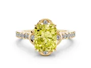Radiant Cut Floral Petal Engagement Ring Setting for a Fancy Yellow Lab-Grown Diamond | Petal Accents | Yellow Gold