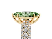Marquise Multi Row Pave Engagement Ring Setting for a Fancy Green Lab-Grown Diamond | Yellow Gold
