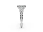 Cushion Cut Halo Engagement Ring Setting for a Fancy Green Lab-Grown Diamond | Graduated Channel Band | Platinum