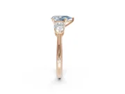 Pear-Shaped 3-Stone Engagement Ring Setting for a Fancy Blue Lab-Grown Diamond | Rose Gold