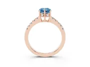 Radiant Cut Engagement Ring Setting for a Fancy Blue Lab-Grown Diamond | Rose Gold - Design NV-24649