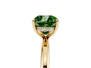 Cushion Cut Hidden Halo Ring Setting for a Fancy Green Lab-Grown Diamond | Yellow Gold