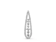 Round Lab-Grown Diamond Graduated Pavé Teardrop Pendant Necklace | Open Frame | White Gold