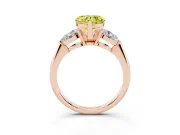 Heart-Shaped 3-Stone Engagement Ring Setting for a Fancy Yellow Lab-Grown Diamond | Rose Gold