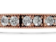 Round Lab-Grown Diamond Vintage Milgrain Tennis Bracelet | Paired Stones | Rose Gold