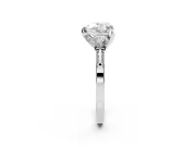 Heart-Shaped Hidden Halo Three Stone Engagement Ring Setting | Pave Gallery | Platinum