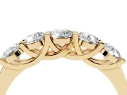 Round Diamond Half Eternity Band Set in Yellow gold with Prong-Set Stones
