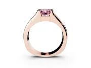 Radiant Cut Half Bezel Solitaire Engagement Ring Setting for a Fancy Pink Lab-Grown Diamond | Wide Band | Rose Gold