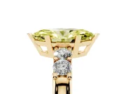Fancy Yellow Marquise Cut Diamond Five-Stone Prong Set Engagement Ring Set in Yellow gold with Channel Band