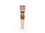 Cushion Cut Bar-Set Engagement Ring Setting for a Fancy Pink Lab-Grown Diamond | Rose Gold