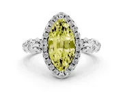 Marquise Leaf Halo Engagement Ring Setting for a Fancy Yellow Lab-Grown Diamond | Platinum