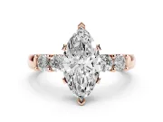 Marquise Five Stone Engagement Ring Setting | Prong-Set Side Stones | Rose Gold