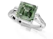 Asscher Cut Engagement Ring Setting for a Fancy Green Lab-Grown Diamond | Sterling Silver - Design NV-24586