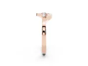Round Lab-Grown Diamond Crossover Wedding Band | S-Curve Sweeps | Rose Gold