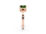 Asscher Cut Solitaire Engagement Ring Setting for a Fancy Green Lab-Grown Diamond | Flat Tab Prongs | Rose Gold