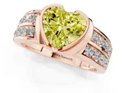 Heart-Shaped Half Bezel Engagement Ring Setting for a Fancy Yellow Lab-Grown Diamond | Channel Band | Rose Gold