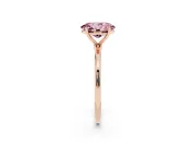 Fancy Pink Oval Cut Diamond Solitaire Engagement Ring Set in Rose gold with Thin Band and Prong Setting