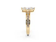Marquise Channel Set Solitaire Engagement Ring Setting | Rope Collar Head | Yellow Gold