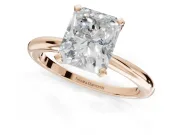 Radiant Cut Solitaire Engagement Ring Setting | Tapered Plain Band | Rose Gold