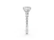 Radiant Cut Graduated Side Stone Engagement Ring Setting | Individually Seated | Platinum