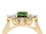 Emerald Cut Engagement Ring Setting for a Fancy Green Lab-Grown Diamond | Yellow Gold - Design NV-24790