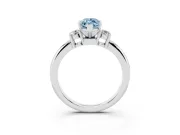 Marquise Three Stone Engagement Ring Setting for a Fancy Blue Lab-Grown Diamond | Round Side Stones | Platinum
