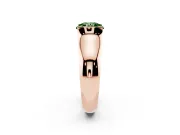 Round Half Bezel Engagement Ring Setting for a Fancy Green Lab-Grown Diamond | Wide Band | Rose Gold