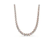 Round Lab-Grown Diamond Graduated Continuous Line Tennis Necklace | Prong Set | Rose Gold