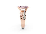 Marquise Graduated Bypass Engagement Ring Setting for a Fancy Pink Lab-Grown Diamond | Rose Gold