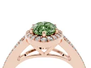 Marquise Split Shank Halo Engagement Ring Setting for a Fancy Green Lab-Grown Diamond | Rose Gold