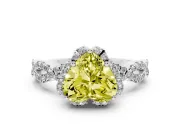 Heart-Shaped Milgrain Halo Engagement Ring Setting for a Fancy Yellow Lab-Grown Diamond | Graduated Shoulders | Platinum