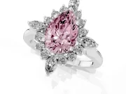 Pear-Shaped Engagement Ring Setting for a Fancy Pink Lab-Grown Diamond | Sterling Silver - Design NV-24790