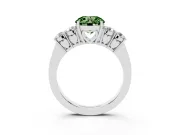 Round Close Set Five Stone Engagement Ring Setting for a Fancy Green Lab-Grown Diamond | Platinum