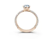 Pear-Shaped Domed Pavé Engagement Ring Setting for a Fancy Blue Lab-Grown Diamond | Rose Gold
