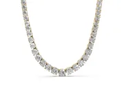 Round Lab-Grown Diamond Graduated Tennis Necklace | Four-Prong Heads | Yellow Gold