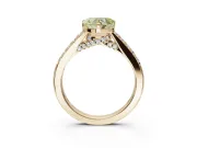 Heart-Shaped Pavé Engagement Ring Setting for a Fancy Yellow Lab-Grown Diamond | Crossover Gallery | Yellow Gold