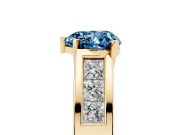 Heart-Shaped Channel-Set Engagement Ring Setting for a Fancy Blue Lab-Grown Diamond | Yellow Gold